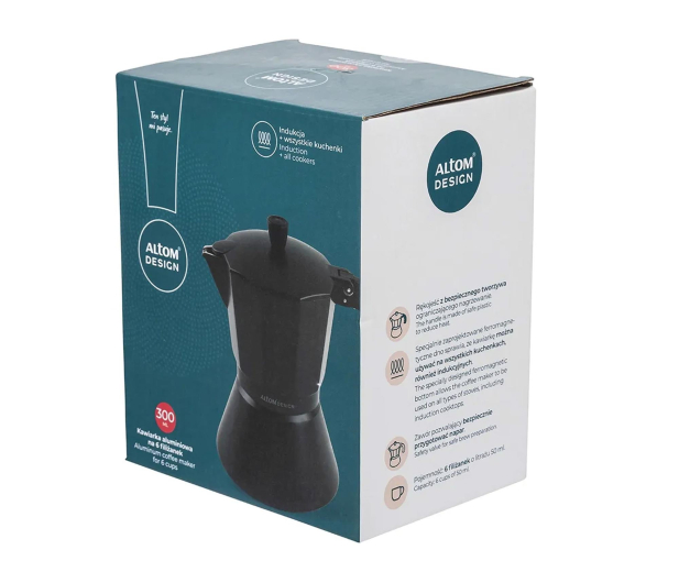 Altom Kawiarka aluminiowa 300 ml na 6 filiżanek czarny (indukcja) - 1580540 - zdjęcie 5